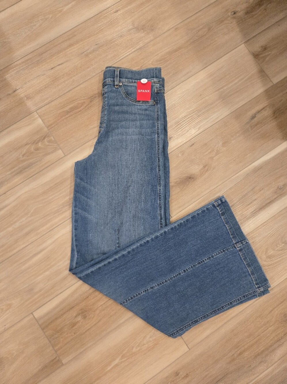 SPANX Women’s Blue Denim Jeans - Wide Leg Large Tall